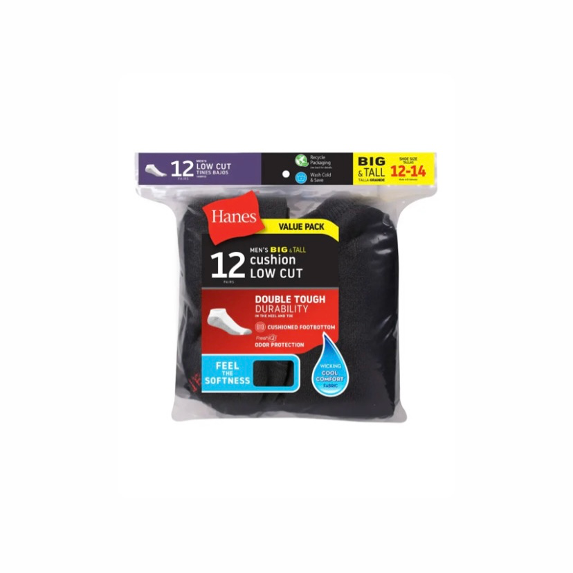 HANES BLACK SOCKS